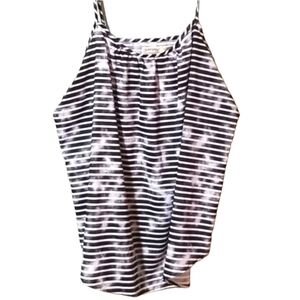 Faded Glory Camisole Tank Top B&W striped XL